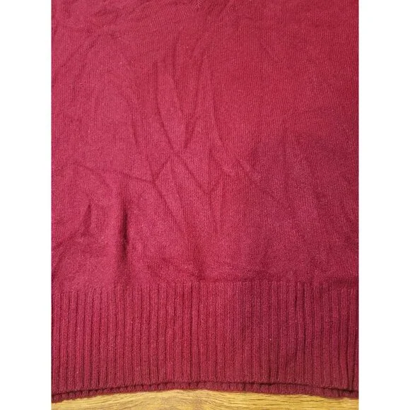 Vtge 60s Capper & Capper Burgandy Scotland 100% Cashmere V Neck Sweater Size 42"